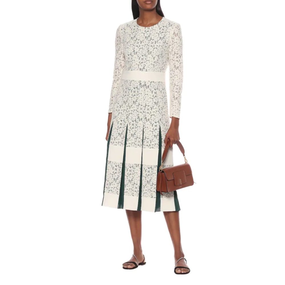 TORY BURCH RUNWAY Lace Pattern Midi Length Dress Size: S | US 4 NEW
